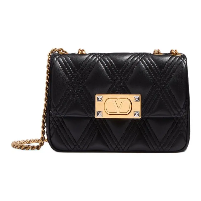 Valentino GARAVANI Leather Shoulder Bag Small Size Women's Black-0