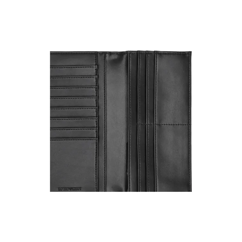 EMPORIO ARMANI Recycled Leather Wallet Men's Black & Red-6