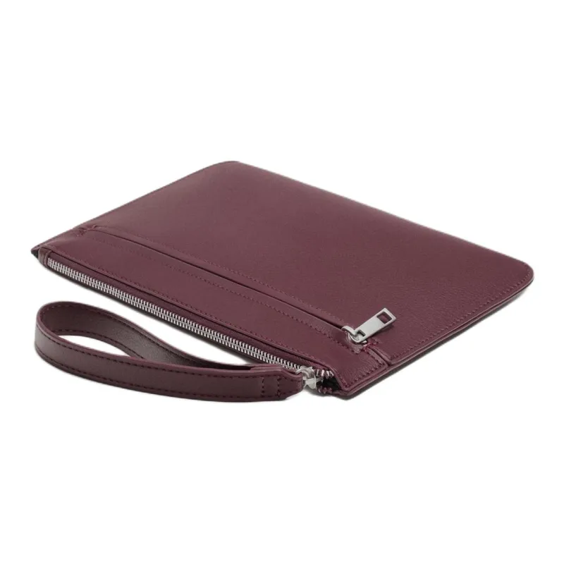 ZARA PU Envelope Bag, Clutch Men's Dark Red Color-1