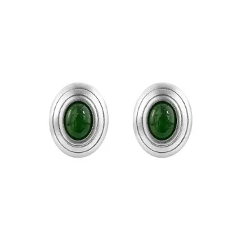 BAILAN BN Hetian Jade Ear Stud Jasper Unisex
