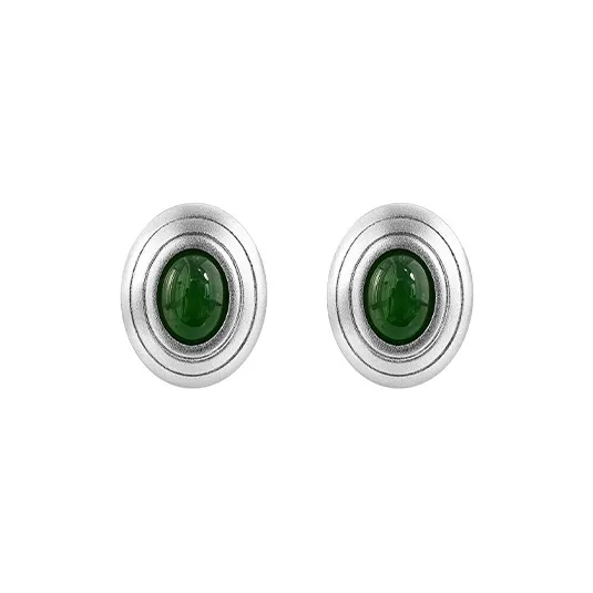 BAILAN BN Hetian Jade Ear Stud Jasper Unisex-0