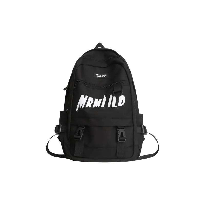 TAKI Nylon Student Backpack For Class Regular Unisex Black/Gray/Ecru-0