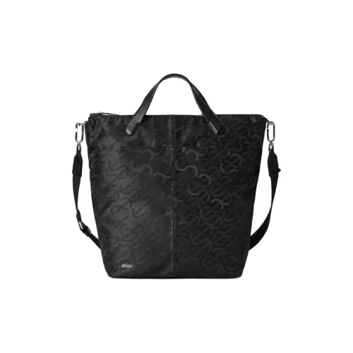 Ecco Fabric Tote Bag Shopping Bag Shoulder Bag Handbag Large Size Women's Black