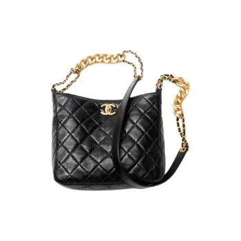 CHANEL Lambskin Tote Bag, Shopping Bag, Crossbody Bag, One Shoulder Handbag Women's Black