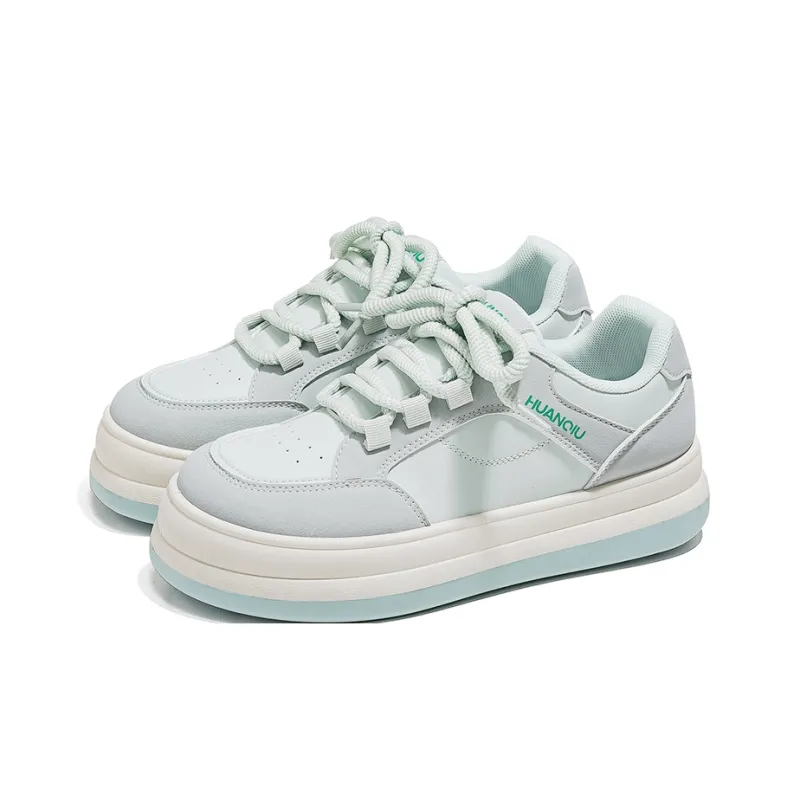 HUANQIU Anti Slip And Wear Resistant Lightweight Low Top Skateboard Shoes Women's Lake Blue-1