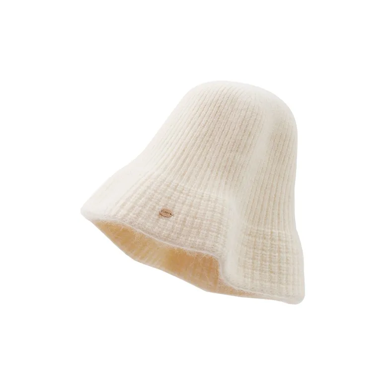 Lagur Raccoon Fur Wool Blend Bucket Hats Women's-1
