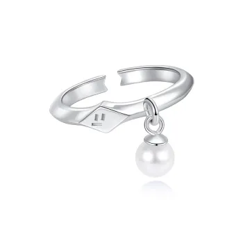 KLIN KLIN 925 Sterling Silver White Gold Plated Rings Unisex