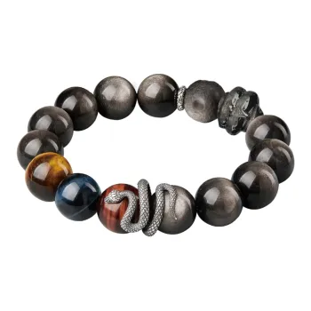 Moonstone Edge Obsidian Bracelets Unisex
