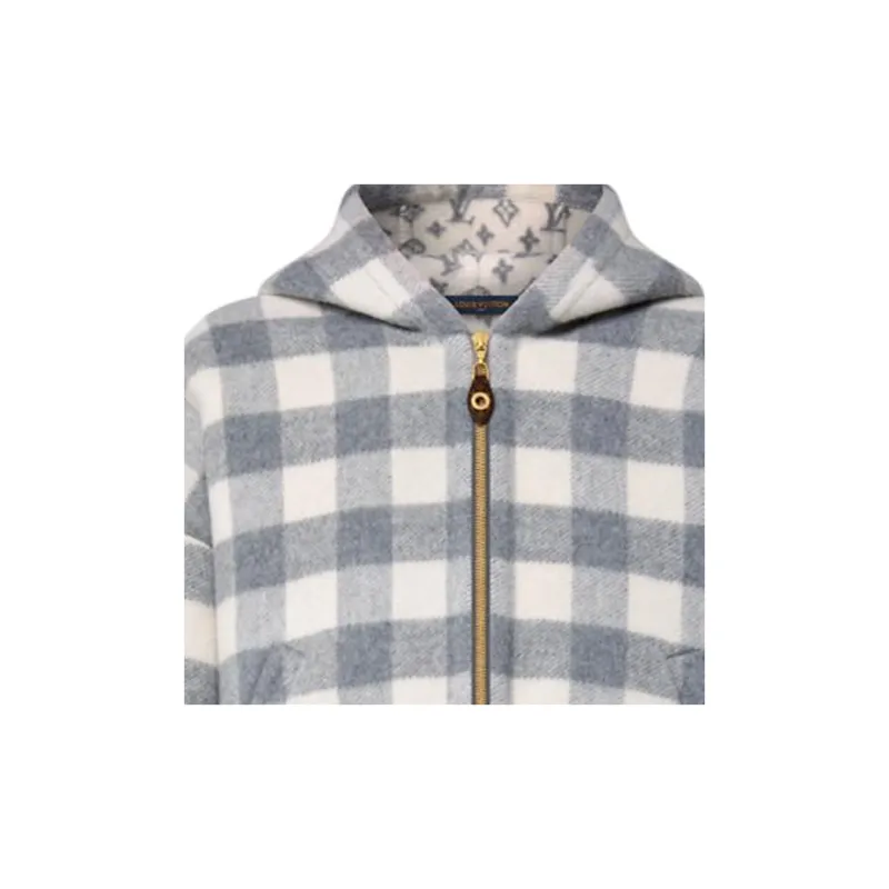 LOUIS VUITTON Double Face Check Zip Up Jacket-6