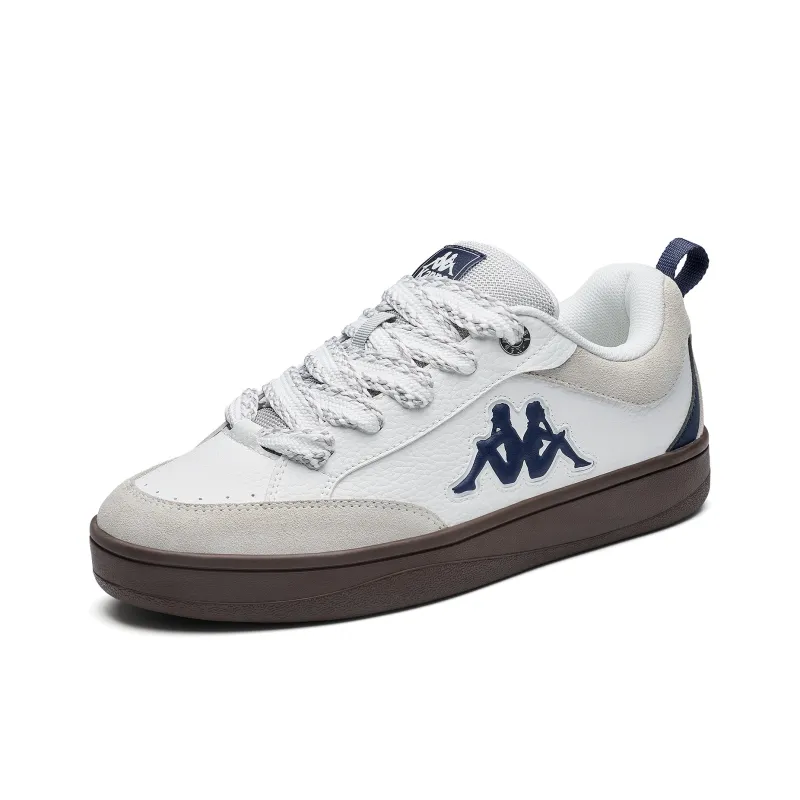 Kappa Anti Slip Wear Resistant Low Top Skateboard Shoes Unisex White Pelican Gray-2