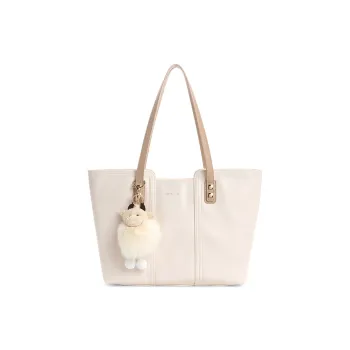 CLEVER& KETCH PU Tote Shoulder Bag Regular Women's Ecru/Black