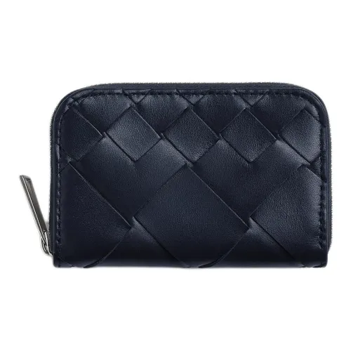 Bottega Veneta Intrecciato Calfskin Coin Purse Men's Marine Blue