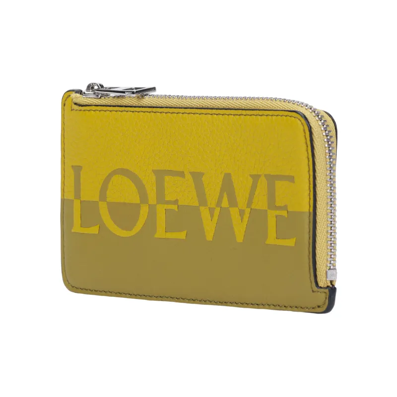 LOEWE Cow Leather Card Holder, Wallet Regular Men's Ochre/Olive-2
