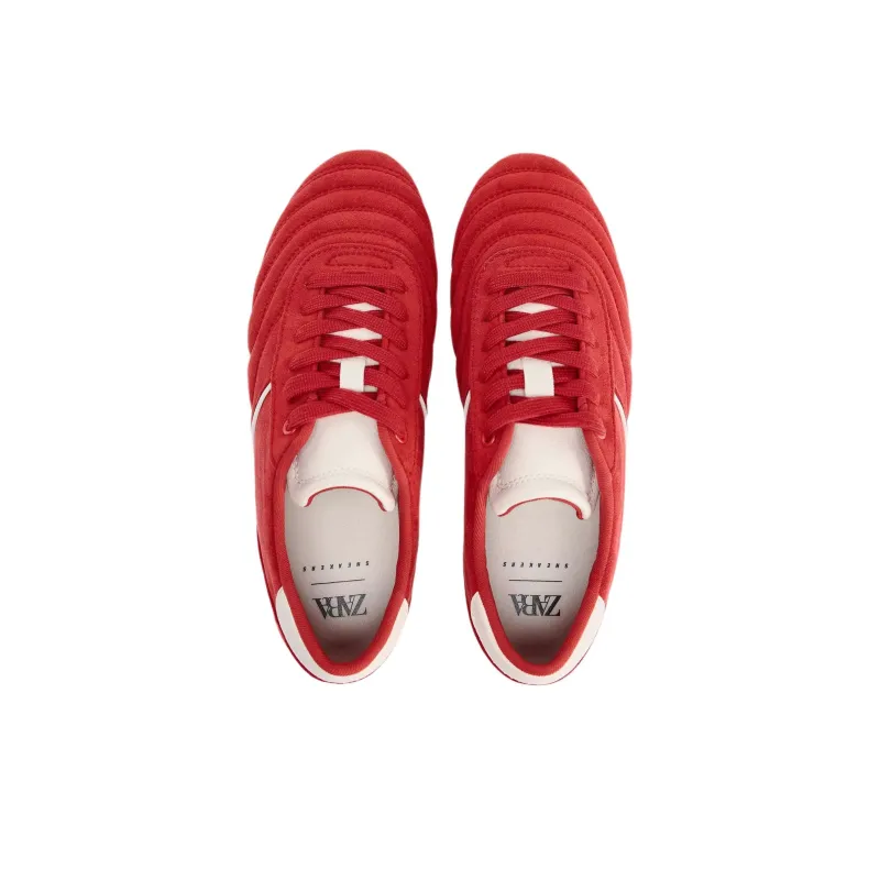 ZARA Low Top Casual Shoes Women's Red-3