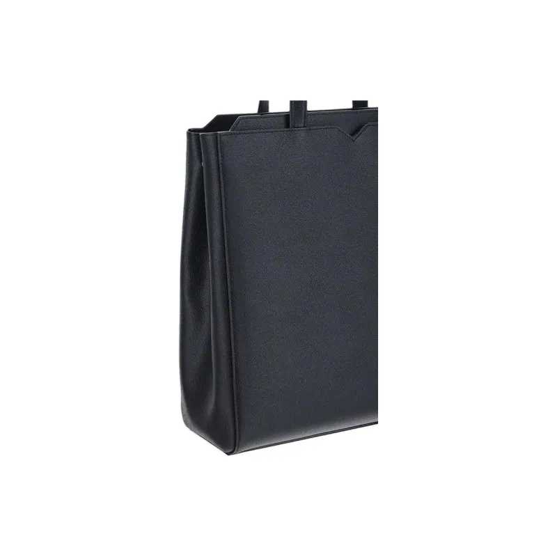 Valextra Calfskin Tote Bag, Shopping Bag, Handbag Men's Black-4