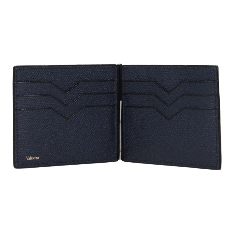 Valextra Calfskin Card Holder Men's Dark Blue-3