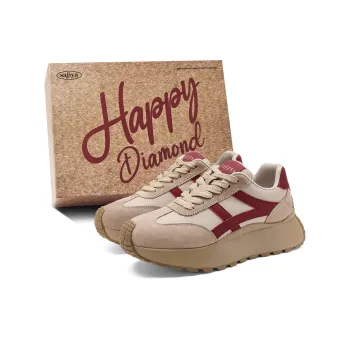 Safiya Cushioning Wear Resistant Low Top Casual Shoes Women's Khaki Red