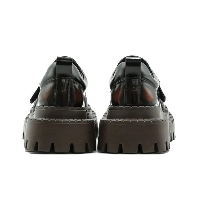 Little Sue _Argument Niche Design Hook-and-Loop Trendy Versatile Large-Head Derby Shoes Loafers Women's-10
