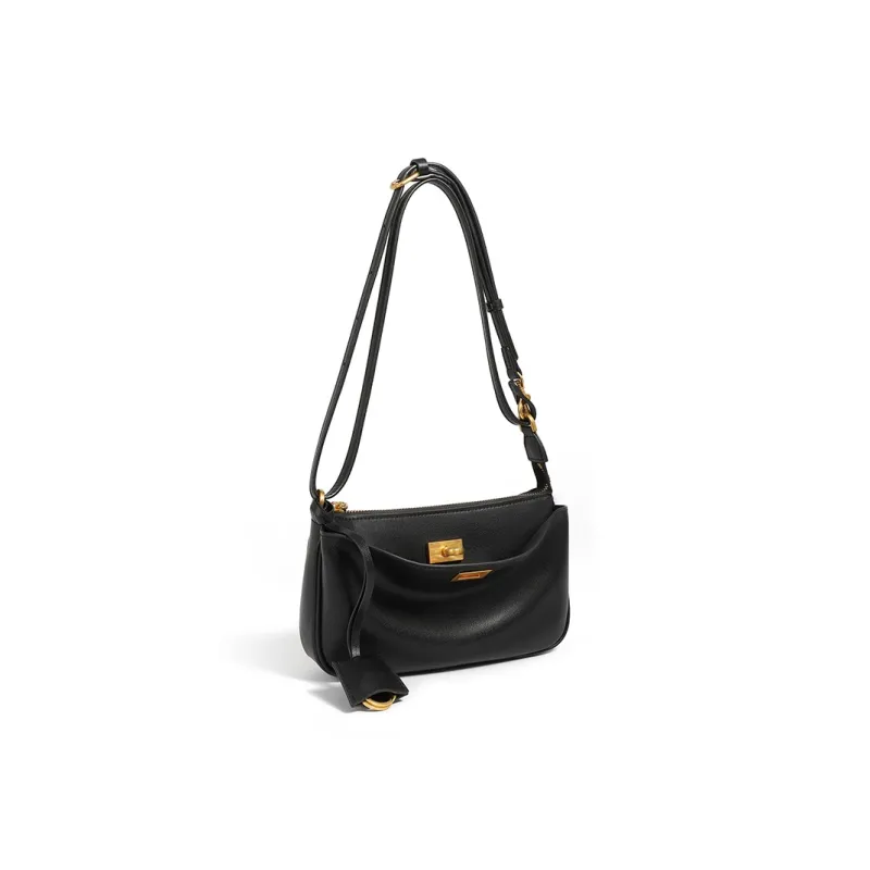 Carnival Keep Cow Leather Patchwork Synthetic Leather Shoulder Bag Women's White/Black-9