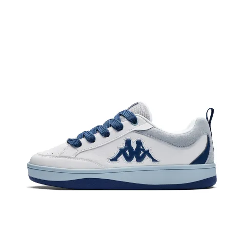 Kappa Back to Back Anti Slip Wear Resistant Low Top Skateboard Shoes Unisex Classic White Bio Blue