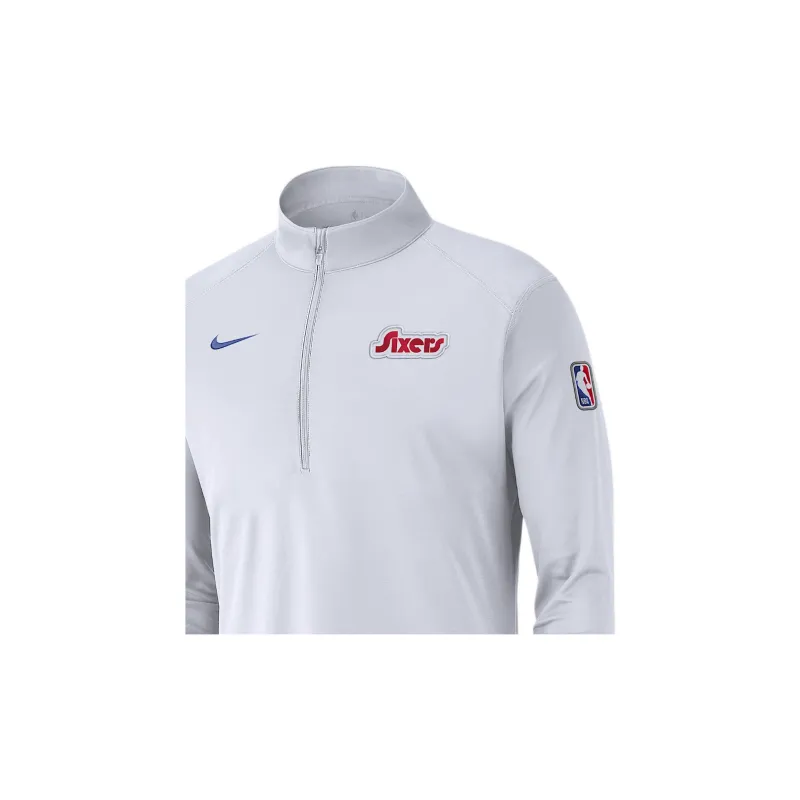 Nike Philadelphia 76ers City Edition Men's Nike Dri FIT Nba 1/2 Zip Long Sleeve Top-2