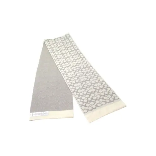 COACH Metal Fiber Knit Scarves Women's Gray