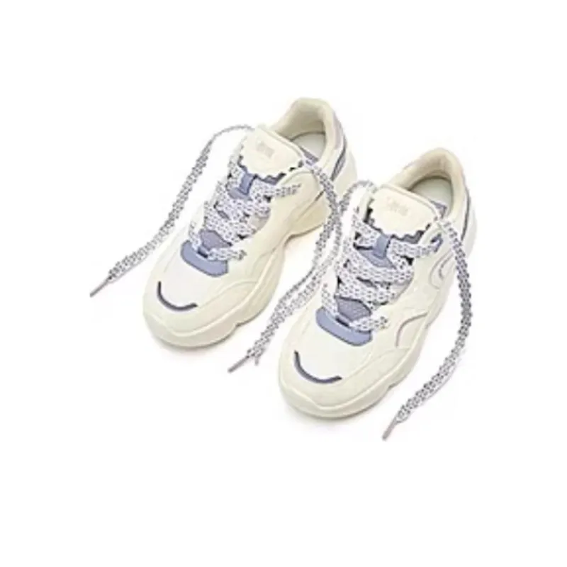 QIAODAN Elf Meow TD Cushioning Lightweight Height Increasing Low Top Casual Shoes Women's Beige Blue-2