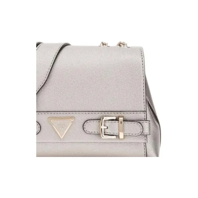 GUESS Polyurethane Shoulder Bag Crossbody Bag Women's Silver-3