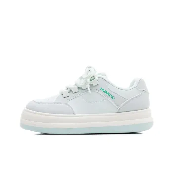HUANQIU Anti Slip And Wear Resistant Lightweight Low Top Skateboard Shoes Women's Lake Blue