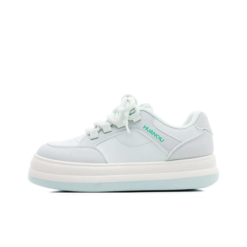 HUANQIU Anti Slip And Wear Resistant Lightweight Low Top Skateboard Shoes Women's Lake Blue-0
