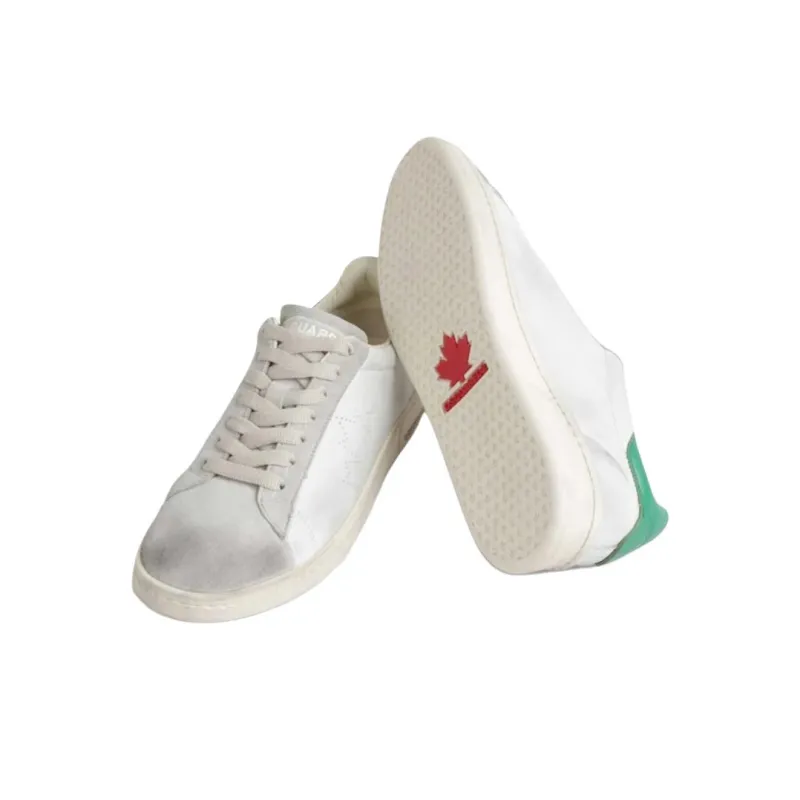 DSQUARED 2 New Jersey Low Top Skateboard Shoes Men's White-4