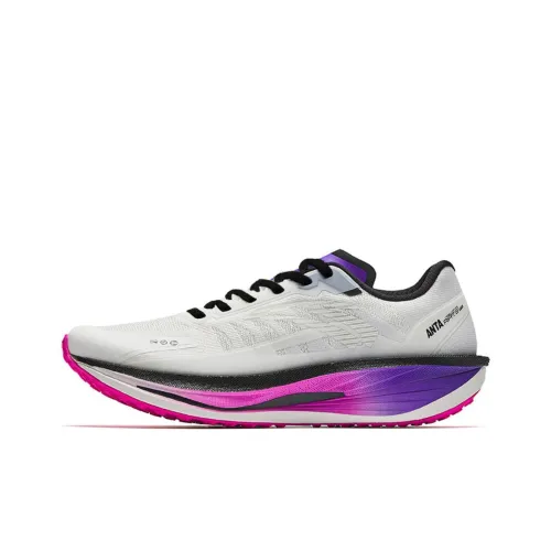 Anta Cushioning Anti Slip And Wear Resistant Low Top Casual Running Shoes Men's White Black