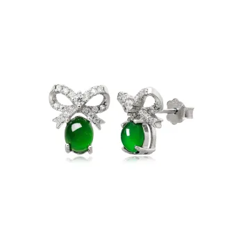 YUANYUXIANG Ice Type Jadeite Stud Earrings Women's