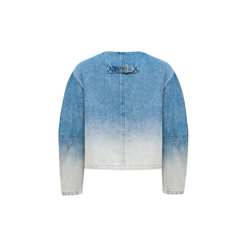 Lost In Echo Cropped Coat Women's Gradient Blue-1