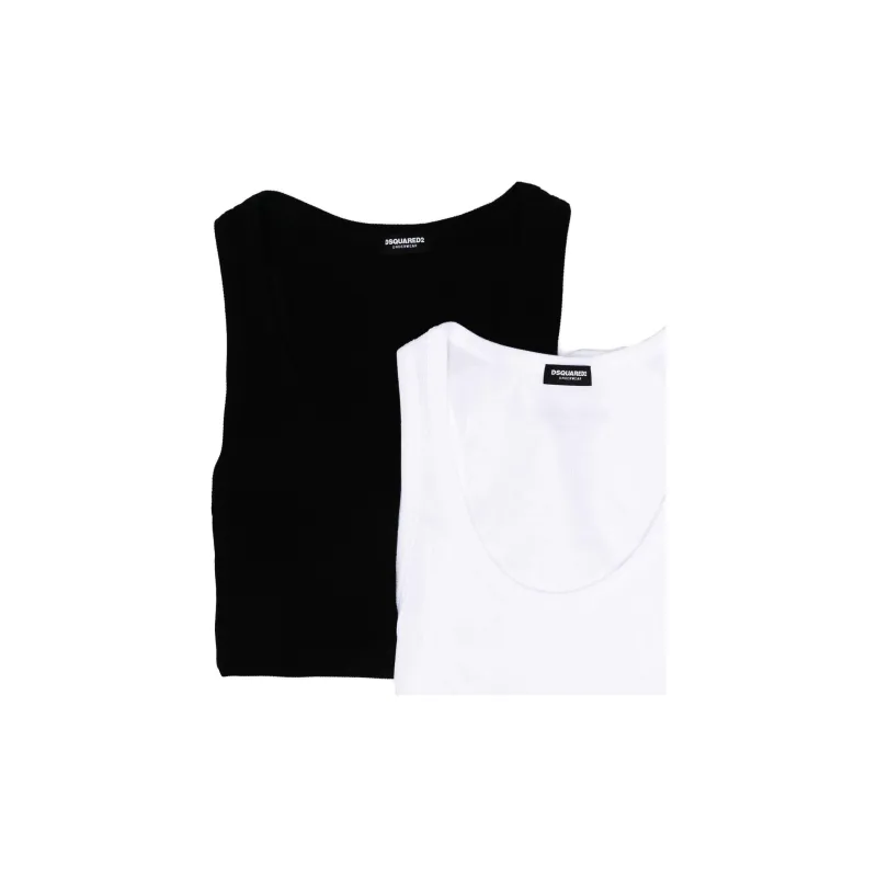 DSQUARED 2 Cotton Tank Top Pack Of Two-2