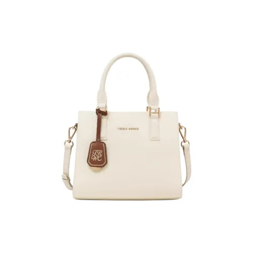 Teenie Weenie Cow Leather One Shoulder Handbag Medium Size Women's Pearl White