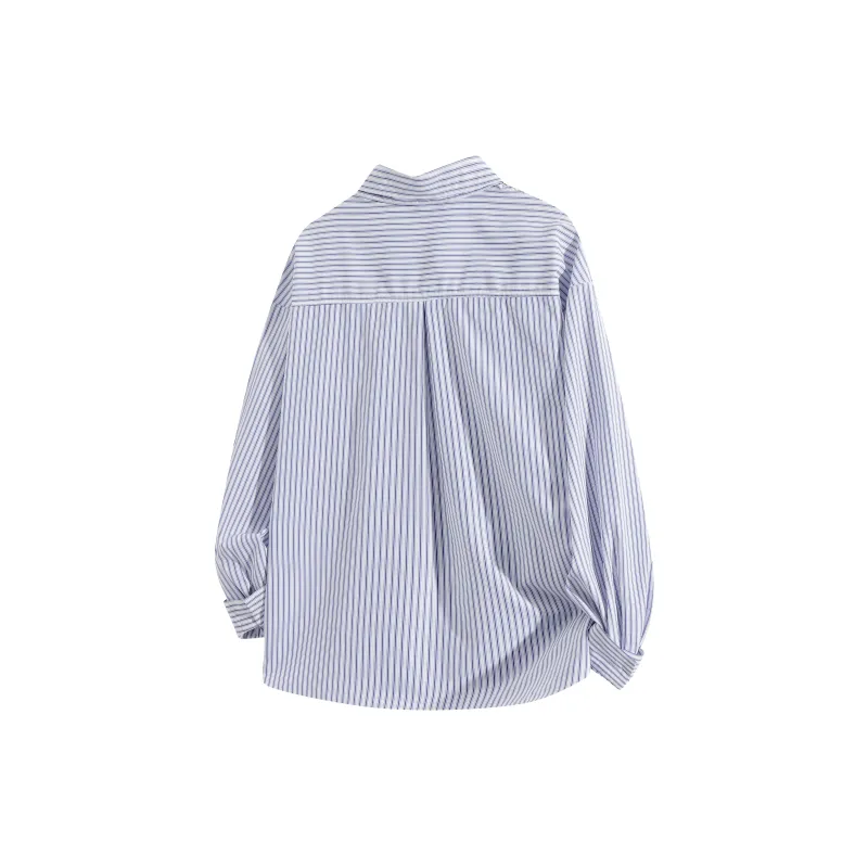 LIVINGTOWN Shirt Unisex Blue White Stripes-1