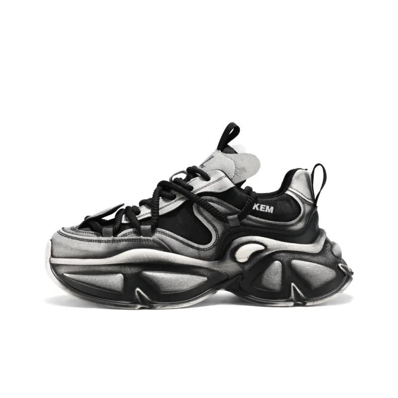 JKEM Cushioned Wear Resistant Height Increasing Low Top Chunky Sneakers Men's-0