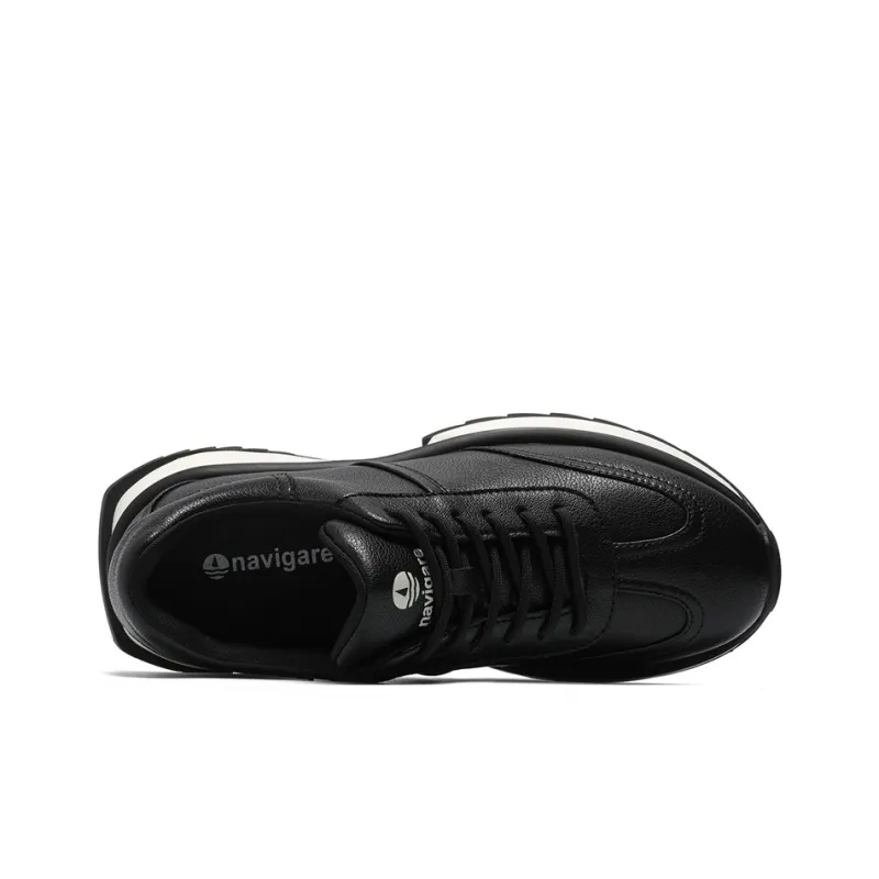 NAVIGARE Height Increasing Low Top Casual Shoes Men's Black-3