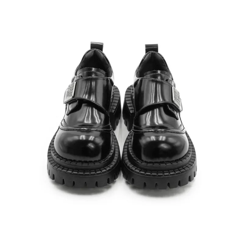 Little Sue _Argument Niche Design Hook-and-Loop Trendy Versatile Large-Head Derby Shoes Loafers Women's-3
