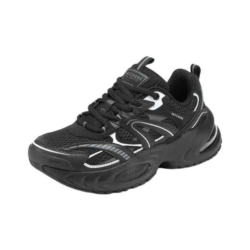 Skechers Anti Slip Wear Resistant Low Top Chunky Sneakers Women's Black-1