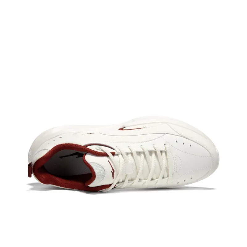 Erke Anti Slip And Wear Resistant Breathable Low Top Casual Running Shoes Men's White Red-3