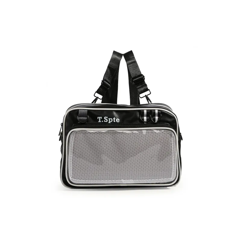 TAKI Color Block Stylish Doll Bag Badge Shoulder Bag, Crossbody Bag Ita Bag Unisex-0