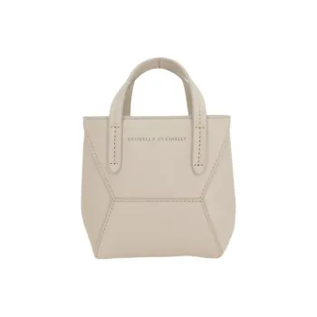 Brunello Cucinelli Bc Duo Logo Embossed Mini Tote Bag