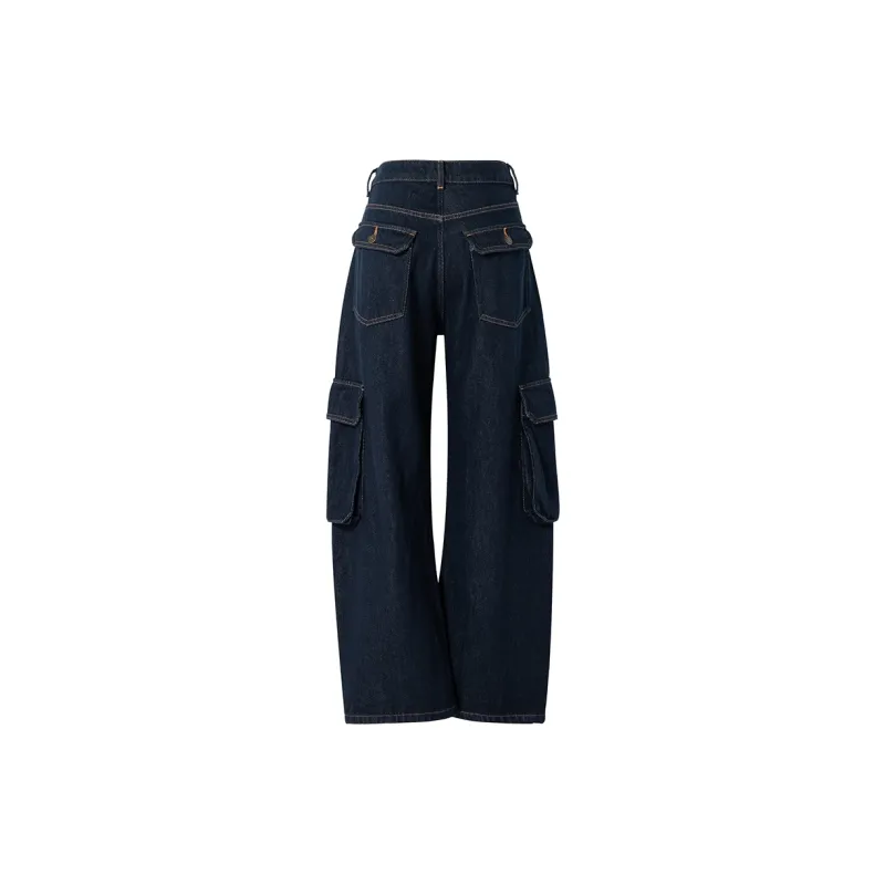 SOON FLOWER Jeans Unisex Dark Blue-1