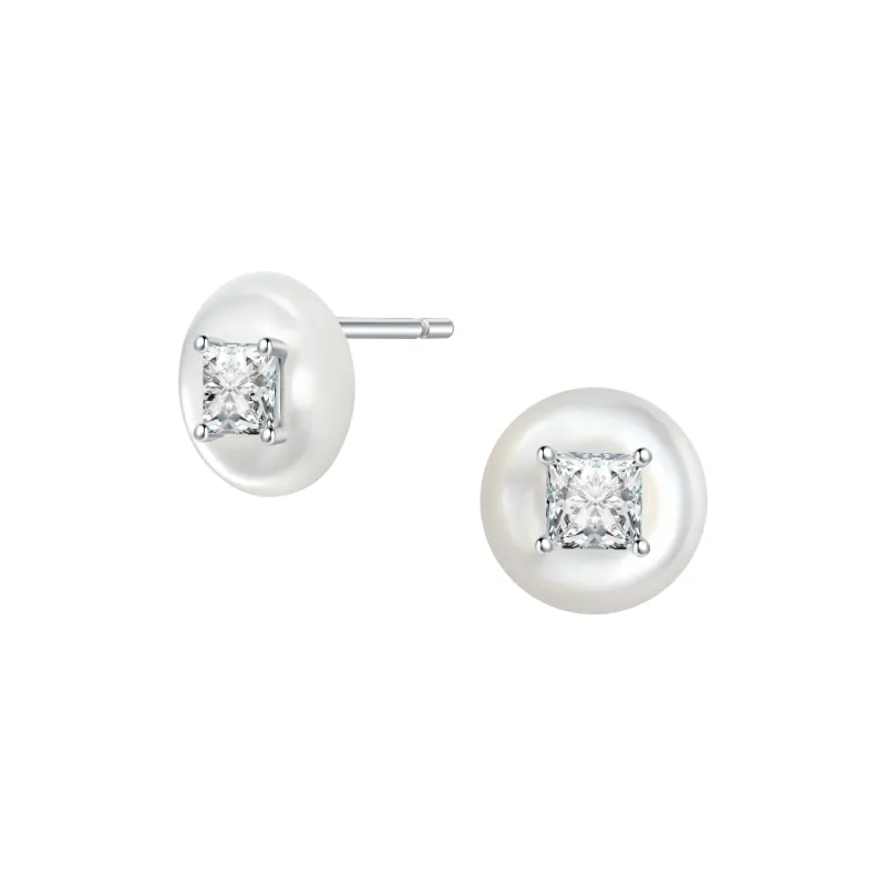 BABYBEI Mother Of Pearl Stud Earrings Women's-1