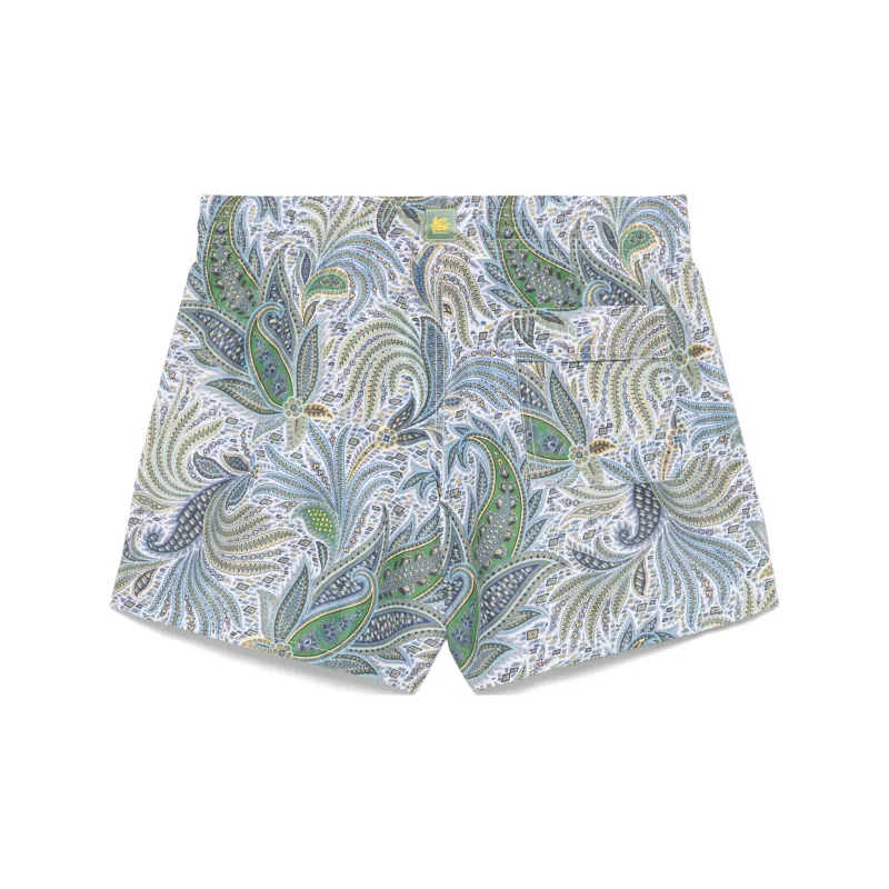 ETRO Leaf Printed Drawstring Swim Shorts-1