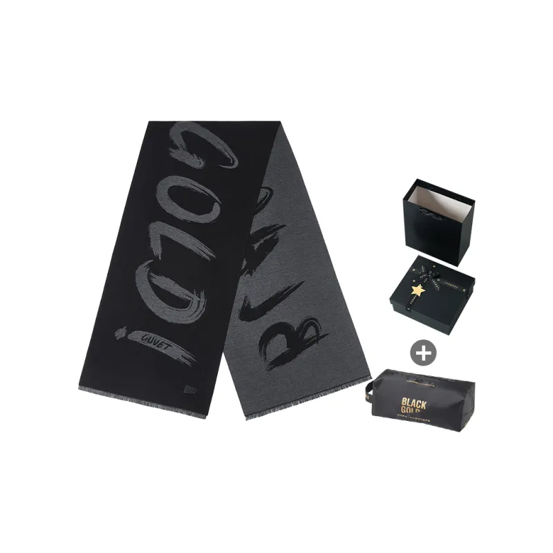 GOLDFARM Knit Scarves Unisex Black-7