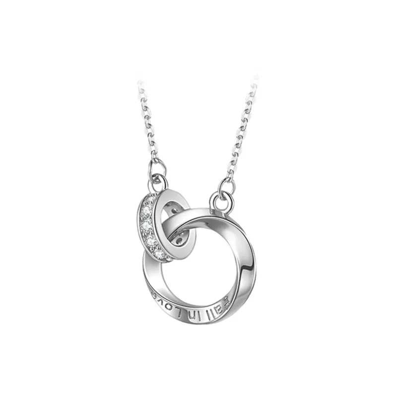 ME LUXE S925 Silver Peace Buckle Collarbone Chain Luxe Minimalist Style Advanced Neck Chain Bestie Unisex-0