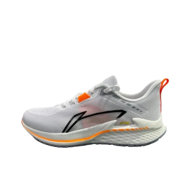 LiNing Cushioning Anti Slip And Wear Resistant Low Top Casual Running Shoes Women's White Orange-0